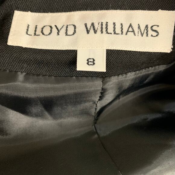 Vintage Llyod Williams Sz 8 Double Breasted Blazer Dress Coat  Black Minimalist - Picture 8 of 8